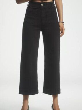 Maeve by Anthropologie The Colette High-Rise Cropped Wide-Leg Jeans Size 27